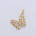 Dainty Gold plated Crystal Butterfly Charm D-879 D-889 - DLUXCA