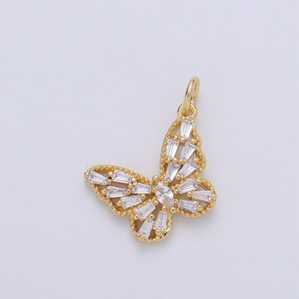 Dainty Gold plated Crystal Butterfly Charm D-879 D-889 - DLUXCA