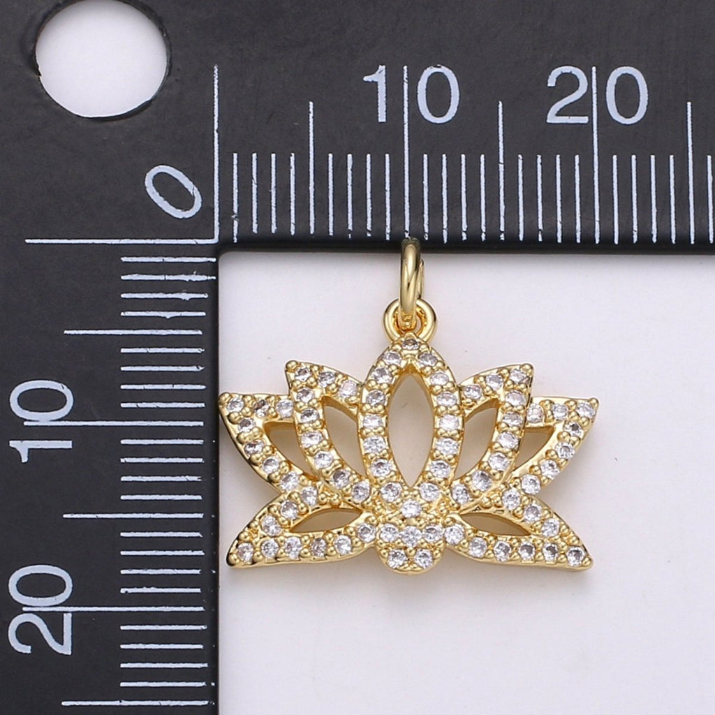 Dainty Gold plated Crystal Crown Charm D-895 - DLUXCA