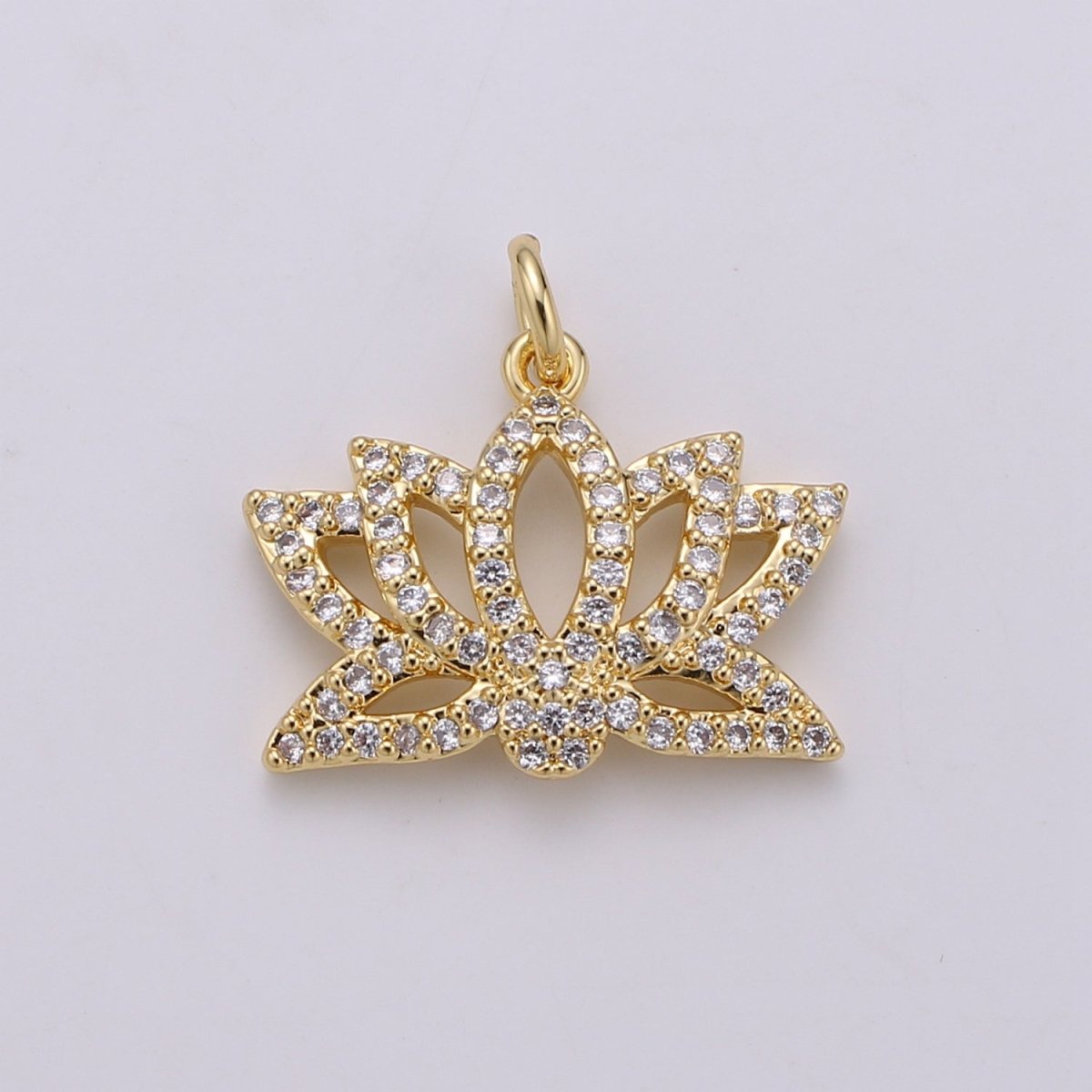 Dainty Gold plated Crystal Crown Charm D-895 - DLUXCA
