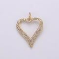 Dainty Gold plated Crystal Heart Char D-789 - DLUXCA