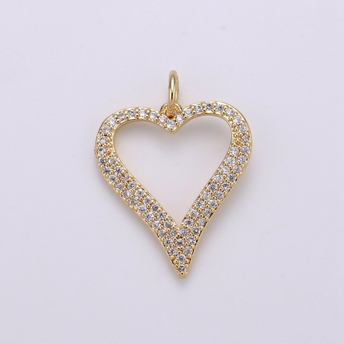 Dainty Gold plated Crystal Heart Char D-789 - DLUXCA