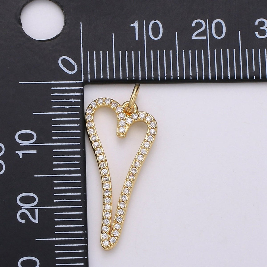 Dainty Gold plated Crystal Heart D-793 - DLUXCA