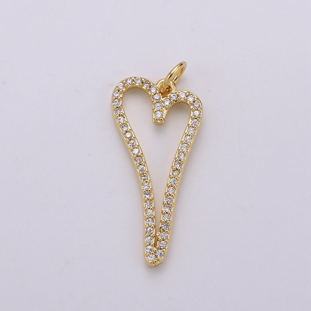 Dainty Gold plated Crystal Heart D-793 - DLUXCA