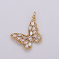 Dainty Gold plated CZ Butterfly Charm D-874 - DLUXCA