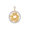Dainty Gold plated Dragon Circle Pendants H-638 - DLUXCA