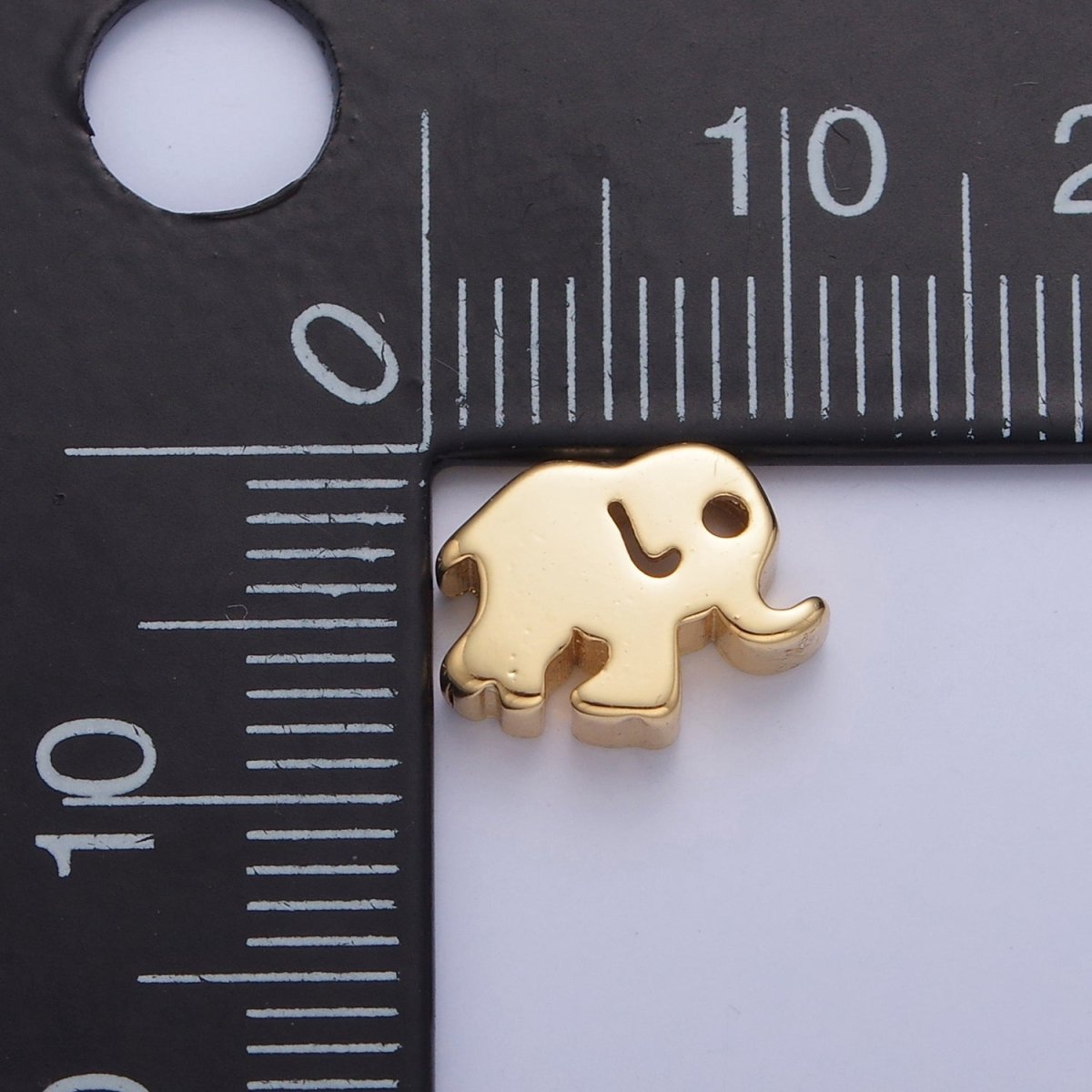 Dainty Gold plated Elephant Bead Spacer for Bracelet W-856 - DLUXCA