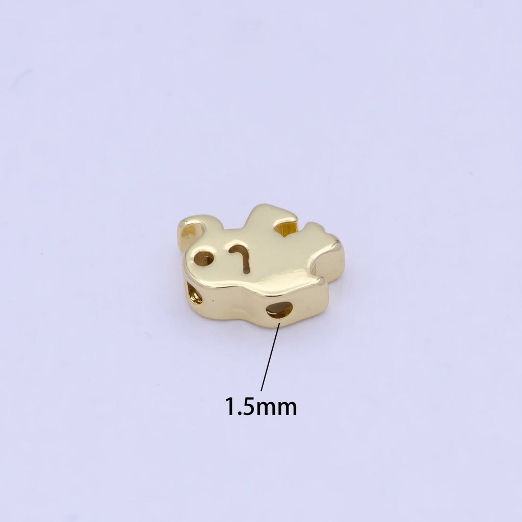 Dainty Gold plated Elephant Bead Spacer for Bracelet W-856 - DLUXCA