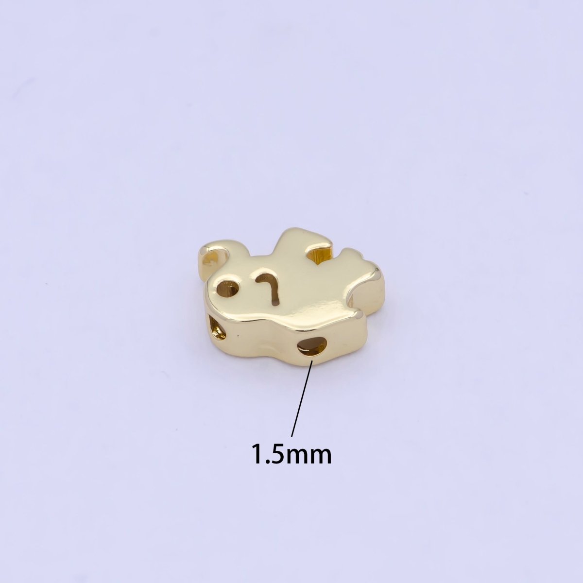 Dainty Gold plated Elephant Bead Spacer for Bracelet W-856 - DLUXCA
