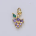 Dainty Gold plated Grape Charm E-237 - DLUXCA