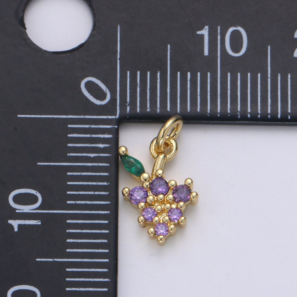 Dainty Gold plated Grape Charm E-237 - DLUXCA