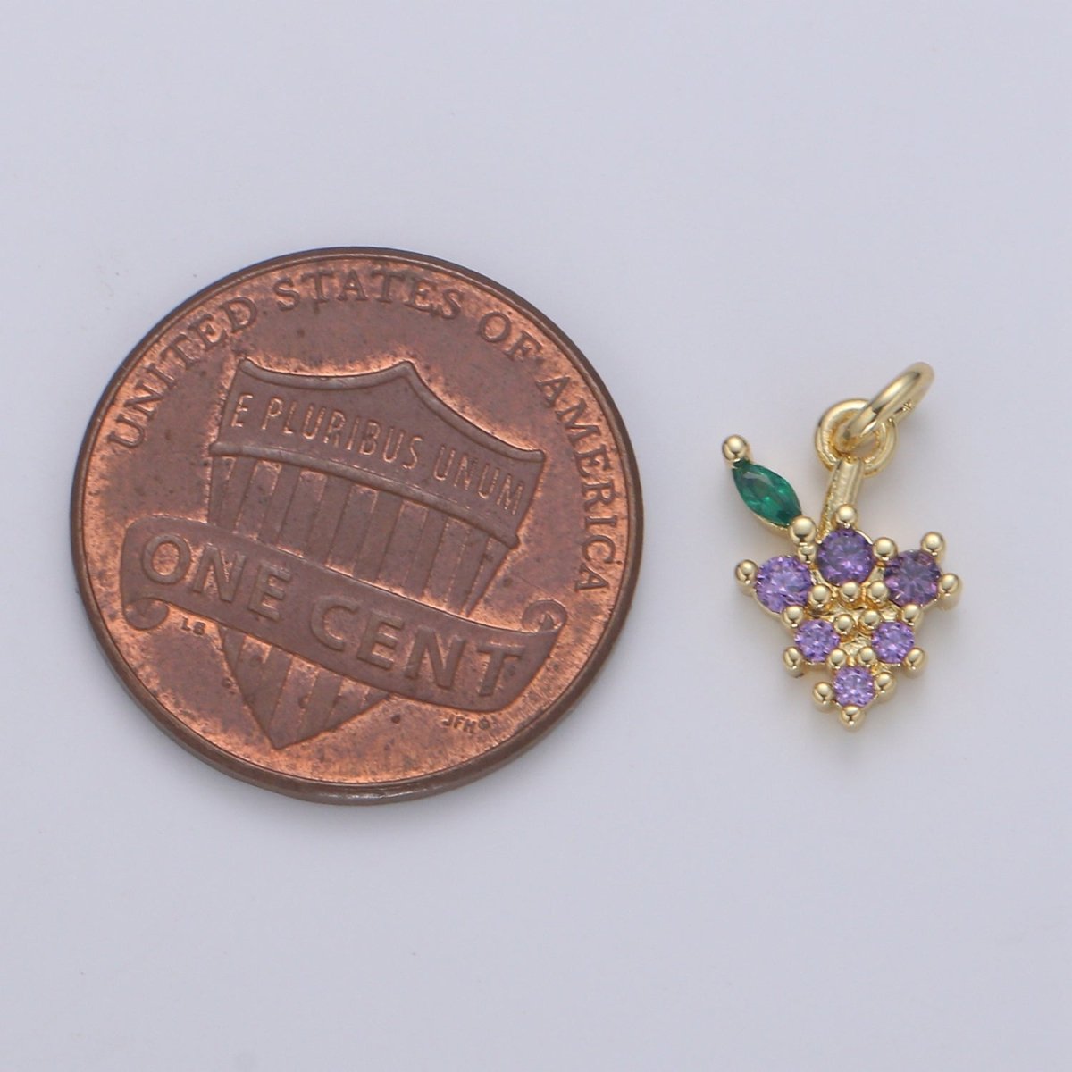 Dainty Gold plated Grape Charm E-237 - DLUXCA