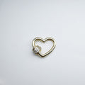 Dainty Gold plated Heart Carabiner Screw Lock Padlock Clasp K-775 - DLUXCA