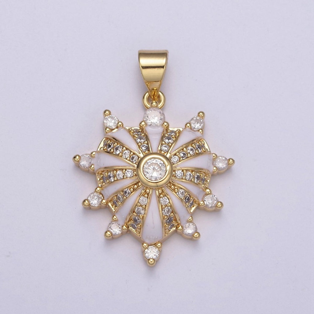 Dainty Gold plated Heart Charm Enamel Love Medallion with Sunburst Radial Heart Pendant for Valentine Jewelry Making H-436 H439 H-440 H-441