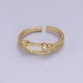 Dainty Gold plated Heart CZ Ring S-513 - DLUXCA