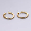 Dainty Gold plated hoop earrings - huggie hoops earrings - Cubic hoop earrings - Dainty hoops - Tiny hoops - Thin hoops - Minimalist earring P-047 Q-222 Q-223