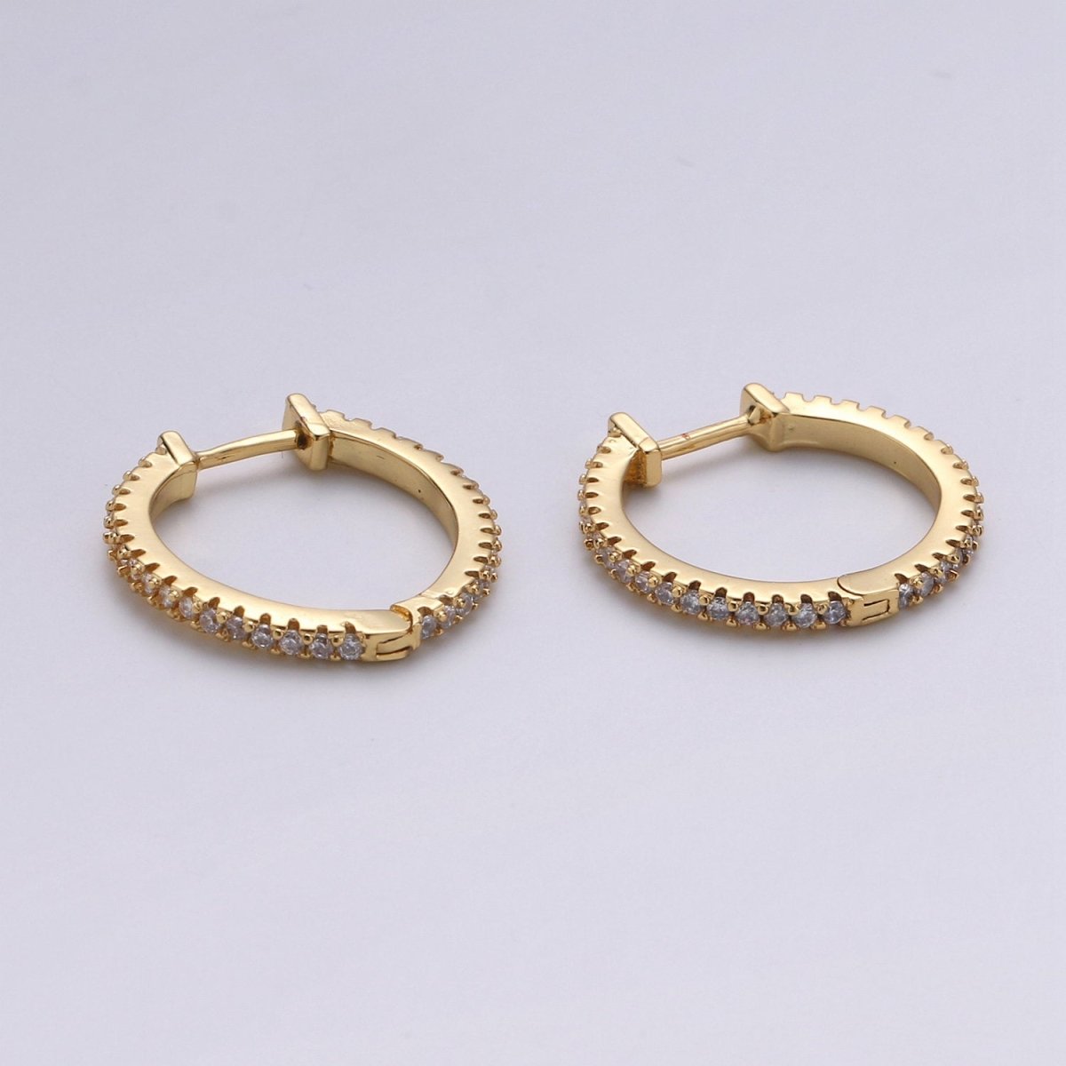 Dainty Gold plated hoop earrings - huggie hoops earrings - Cubic hoop earrings - Dainty hoops - Tiny hoops - Thin hoops - Minimalist earring P-047 Q-222 Q-223