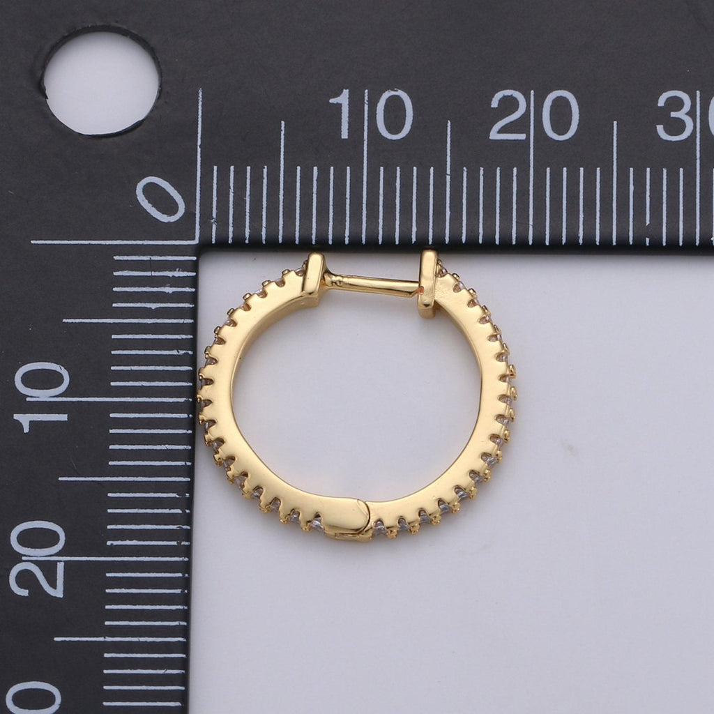 Dainty Gold plated hoop earrings - huggie hoops earrings - Cubic hoop earrings - Dainty hoops - Tiny hoops - Thin hoops - Minimalist earring P-047 Q-222 Q-223