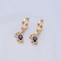 Dainty Gold plated Huggie Earring with Teddy Bear Charm V-441 - DLUXCA