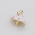 Dainty Gold plated Magic Mushroom Charm White Mushroom Pendant Novelty Charm Fungi Jewelry Mushroom Gift Funky for Bracelet Necklace Earring M-605 - DLUXCA