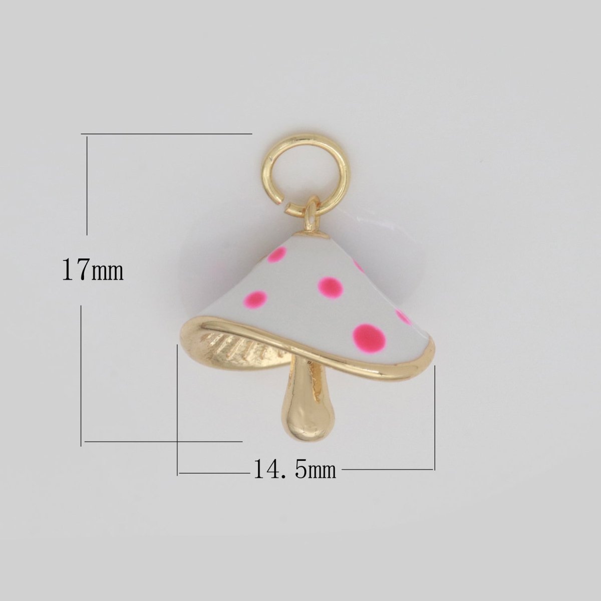 Dainty Gold plated Magic Mushroom Charm White Mushroom Pendant Novelty Charm Fungi Jewelry Mushroom Gift Funky for Bracelet Necklace Earring M-605 - DLUXCA