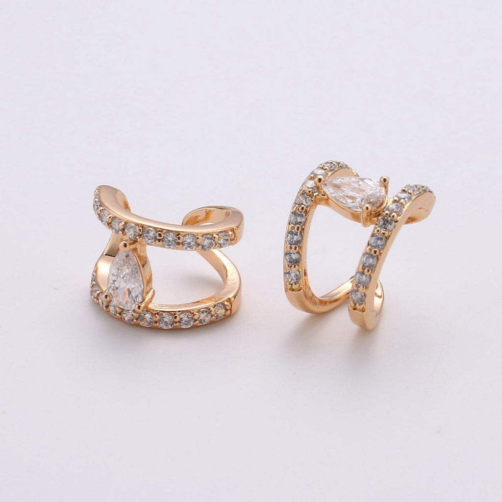 Dainty Gold plated Minimalist Earcuffs - AI-091 - DLUXCA