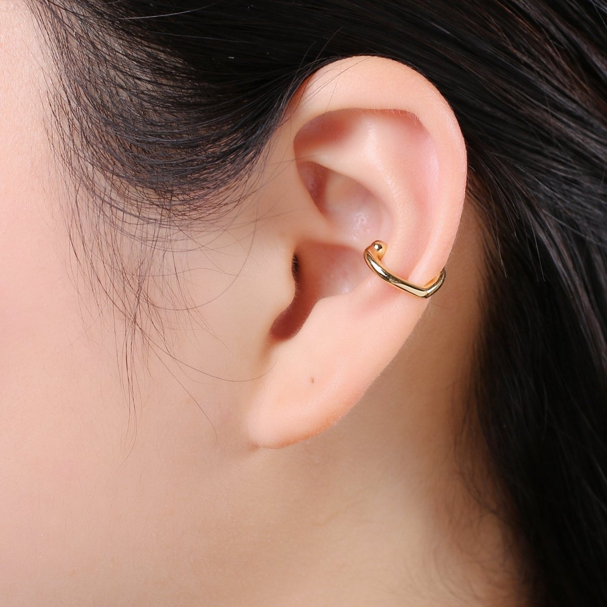 Dainty Gold plated Simple Earcuffs - AI-085 - DLUXCA