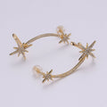 Dainty Gold plated Snowflakes Earclimber AI-143 - DLUXCA
