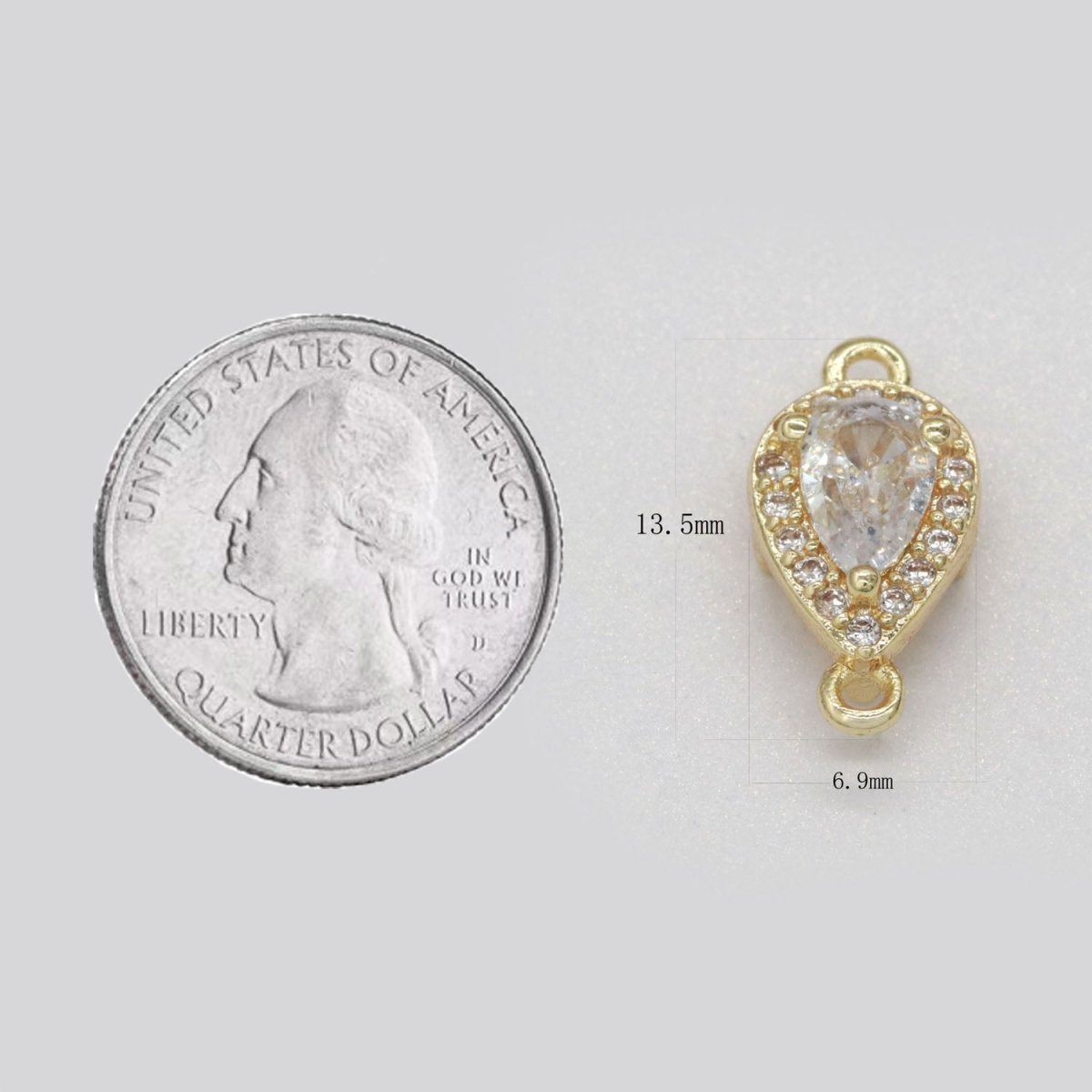 Dainty Gold plated Stone Connectors  F-837 F-843