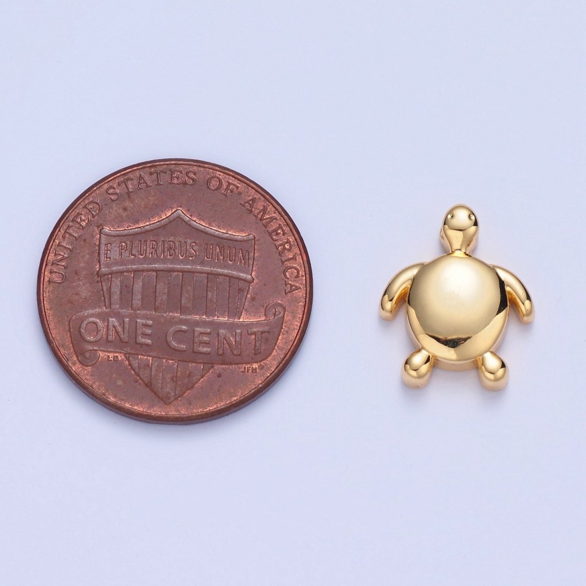 Dainty Gold plated Turtle Bead Spacer for Bracelet W-855 - DLUXCA