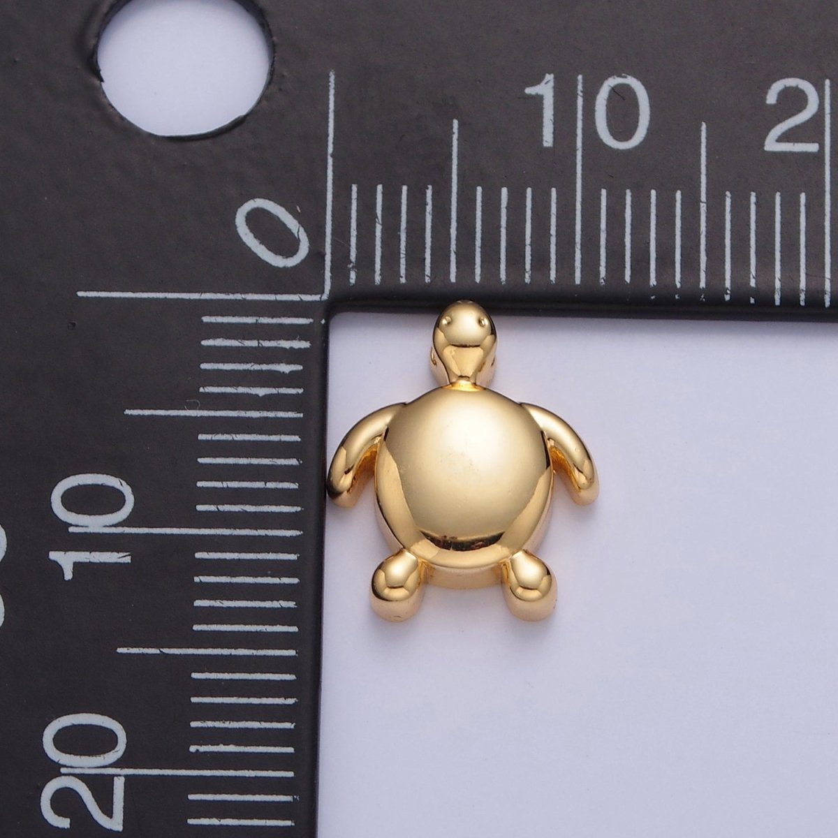 Dainty Gold plated Turtle Bead Spacer for Bracelet W-855 - DLUXCA