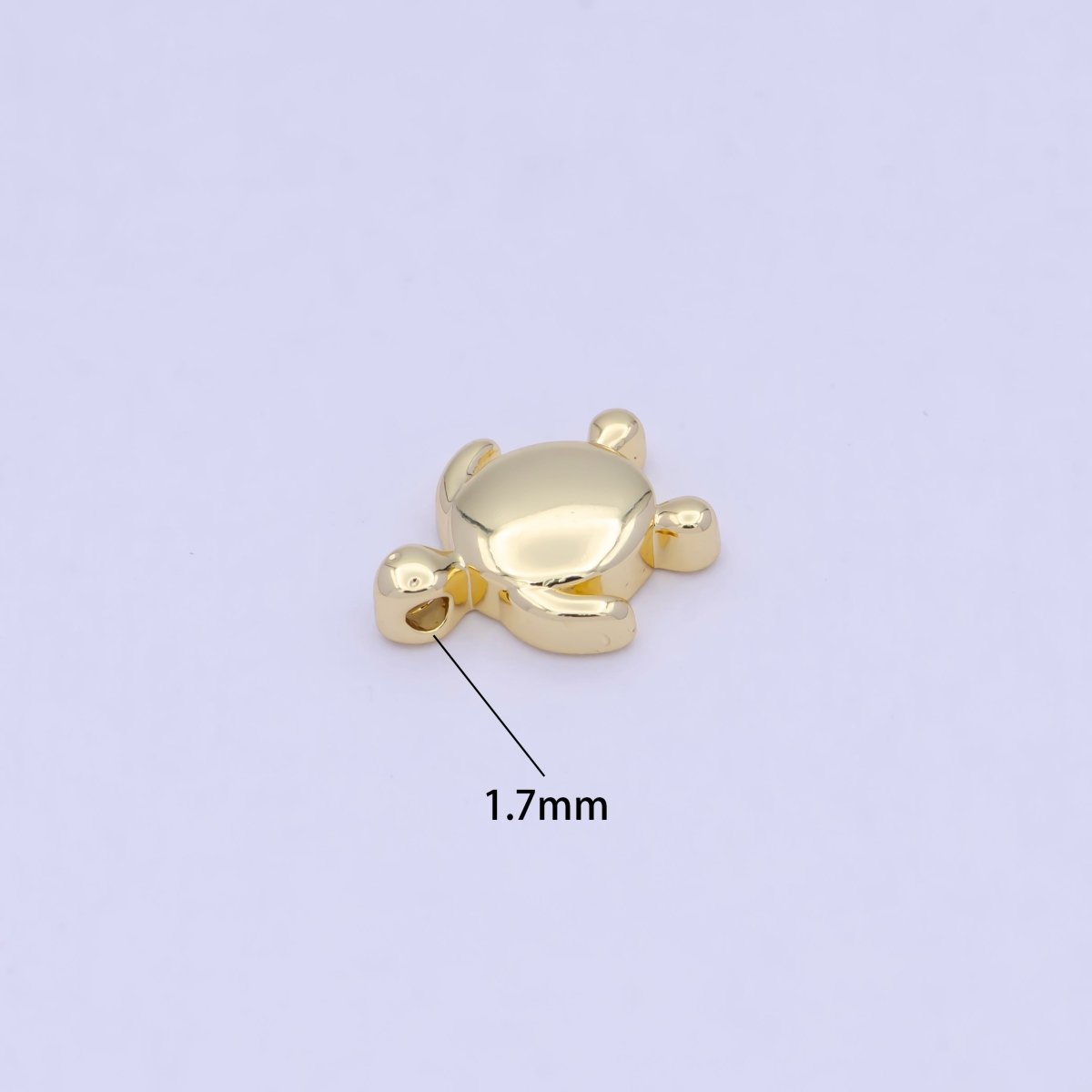 Dainty Gold plated Turtle Bead Spacer for Bracelet W-855 - DLUXCA