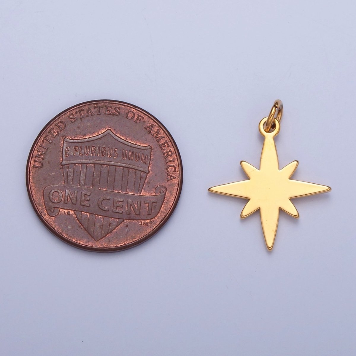 Dainty Gold Flat Polaris Northstar Pendant Only Charm for Necklace Bracelet Earring 14K or 24K Gold plated W-460~W-462 - DLUXCA