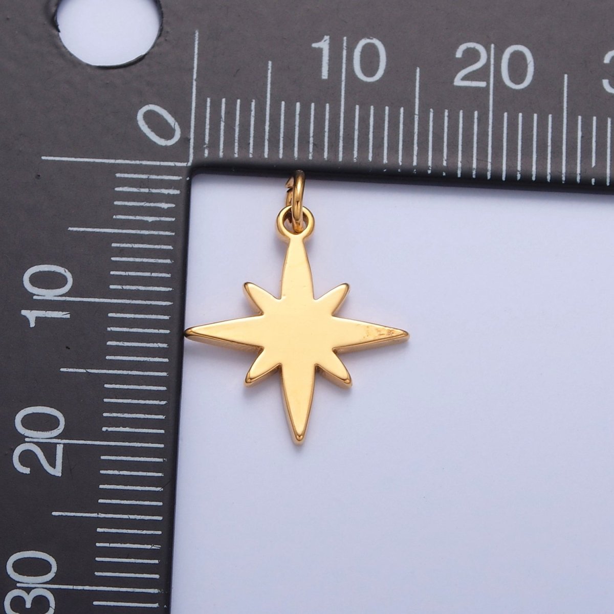 Dainty Gold Flat Polaris Northstar Pendant Only Charm for Necklace Bracelet Earring 14K or 24K Gold plated W-460~W-462 - DLUXCA