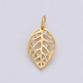 Dainty Gold Monstera Leaf Charms Pendant, Gold Leaf Charm DIY Earring Necklace Jewelry Accessory DIY Craft Micro Pave Charm D-571 - DLUXCA