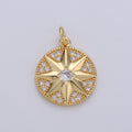 Dainty Gold North star Charm, starburst gold Pendant, dainty minimalist Jewelry Making in 24k Gold plated Findings D-293 - DLUXCA