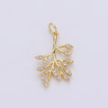 Dainty Gold Olive Leaf Charms Pendant, tree Branch Leaf Charm DIY Earring Necklace Jewelry Accessory DIY Craft Micro Pave Charm D-555 - DLUXCA