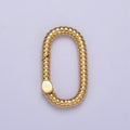 Dainty Gold Oval Spring Gate Ring, Push Gate Clasp Charm Holder 14K Gold plated Clasp for Charm Holder Connector L-727 L-728 - DLUXCA
