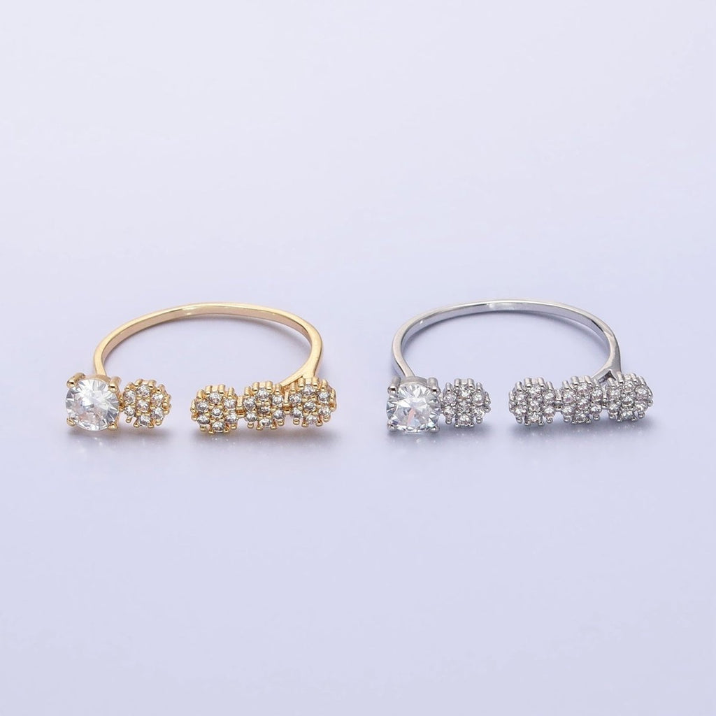 Dainty Gold Ring Five CZ Stone for Minimalist Jewelry O-1805 O-1806