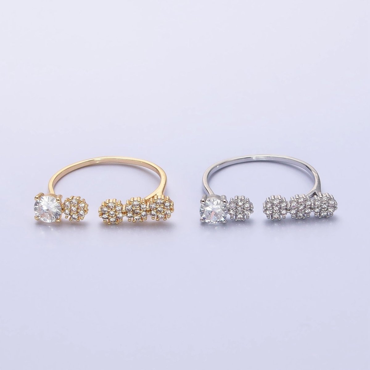 Dainty Gold Ring Five CZ Stone for Minimalist Jewelry O-1805 O-1806