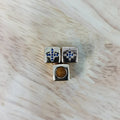 Dainty Gold Royal Blue STARBURST 8mm Bead 24K Gold plated CZ North Star Charm, Celestial Micro Pave Beads B-311 - DLUXCA
