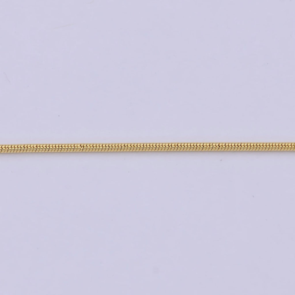 Dainty Gold Snake Chain 0.9 MM Round 19.7" Wholesale Necklace | WA-749 Clearance Pricing - DLUXCA