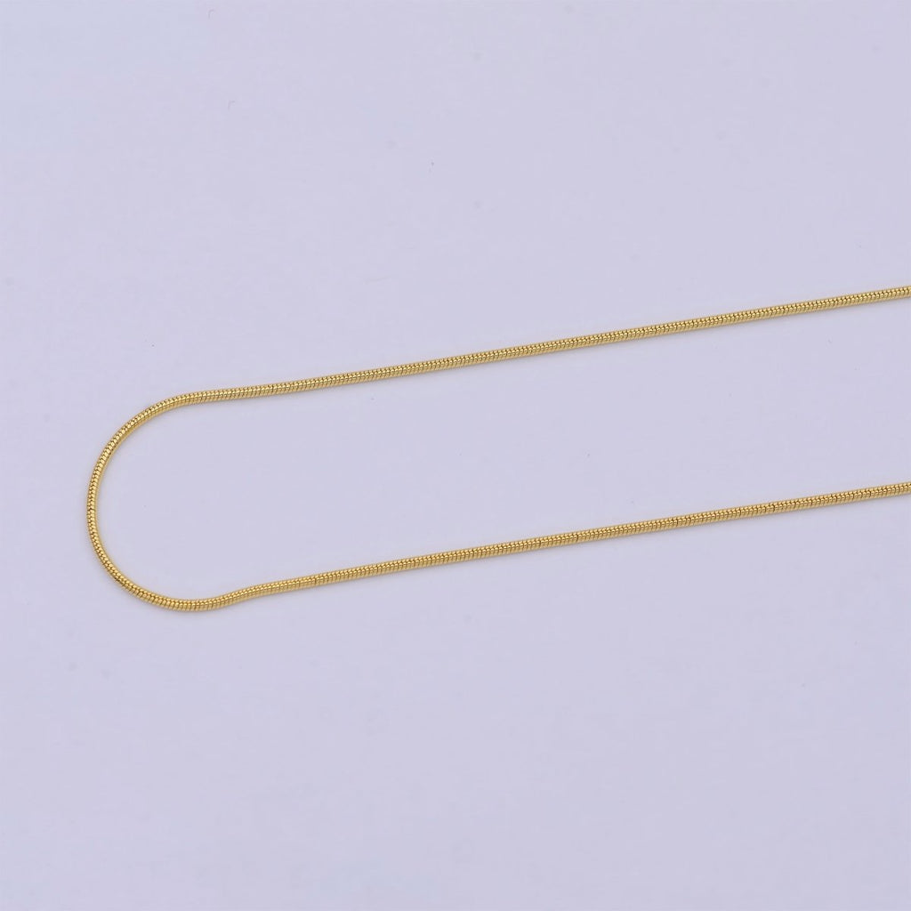 Dainty Gold Snake Chain 0.9 MM Round 19.7" Wholesale Necklace | WA-749 Clearance Pricing - DLUXCA