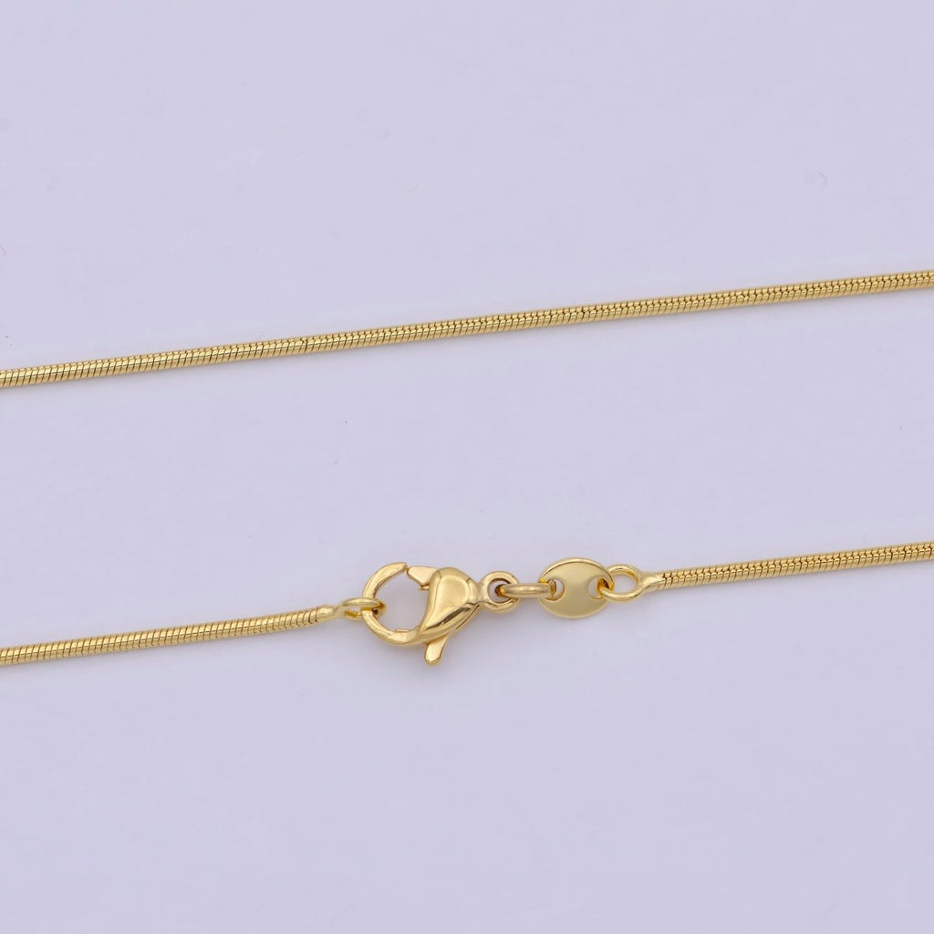 Dainty Gold Snake Chain 0.9 MM Round 19.7" Wholesale Necklace | WA-749 Clearance Pricing - DLUXCA