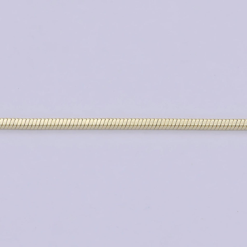 Dainty Gold Snake Chain 1 MM Round 17.7" Ready To Wear Chain Wholesale Necklace | WA-752 Clearance Pricing - DLUXCA