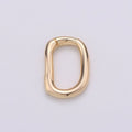 Dainty Gold Spring Gate Ring, Push Gate ring, 12x9mm Oval Ring Gold plated Clasp for Charm Holder Connector K-435 - DLUXCA