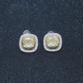 Dainty Gold Stud Earring Square Cubic Zirconia Stud T-046 - DLUXCA