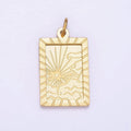 Dainty Gold Tag Stainless Steel Sun Charm Morning Sky Celestial Jewelry Pendant| P1404 - DLUXCA
