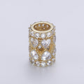 Dainty Golden Tube Beads Roll CZ Gold plated Geometric Jewelry Making Beads B-352 - DLUXCA