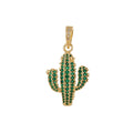 Dainty Green Cactus Charm Saguaro Pendant Gold plated Charm for Teen Jewelry Micro Pave charm Necklace Earring Bracelet Charm Supply I-187 - DLUXCA